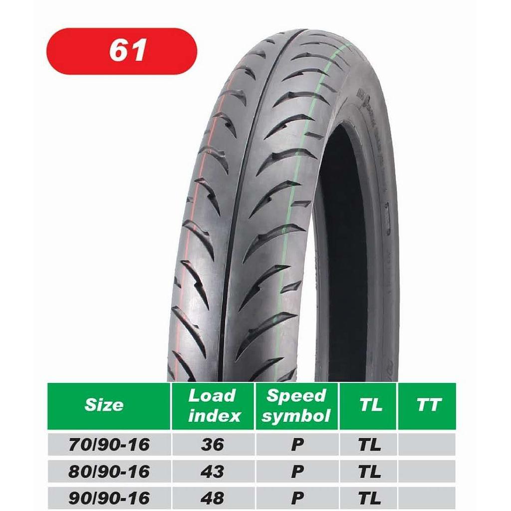 SCP Tubeless Tyre TL61